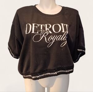 Detroit Royalty Black Cropped Sweatshirt
